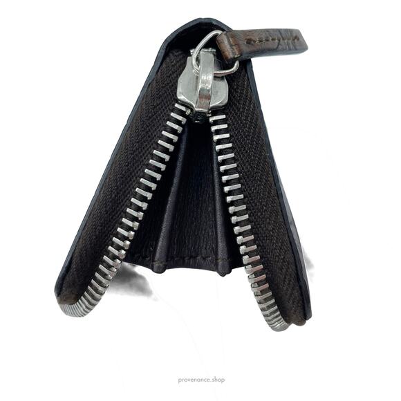 🔴 Gucci Compact Zip Wallet - Chocolate Crocodile Leather - Picture 8 of 9